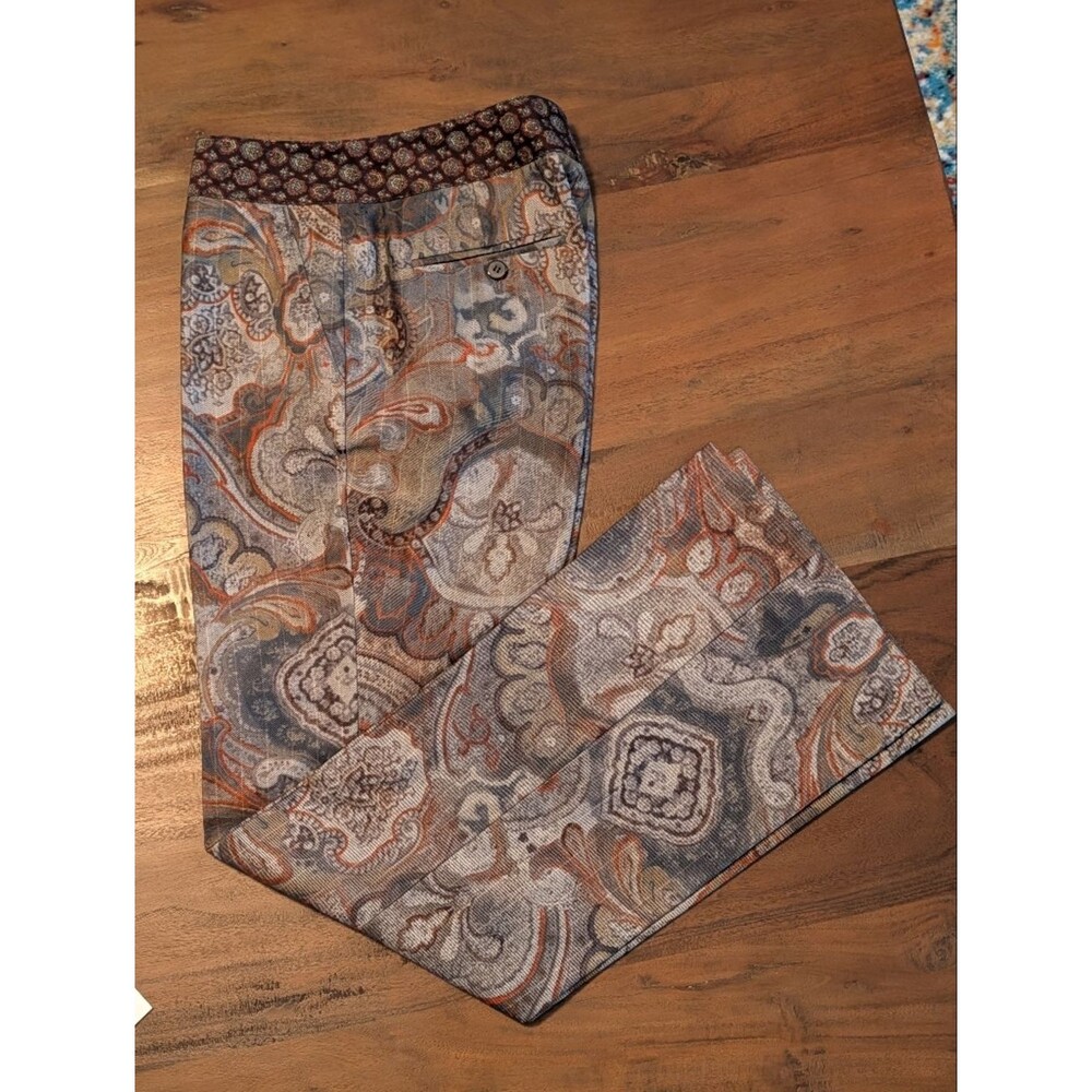 Etcetera Paisley Jacquard Bootcut Trousers Size 4